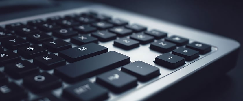 close up of a black and white keyboard photo