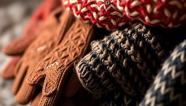 close up of a pile of gloves photo