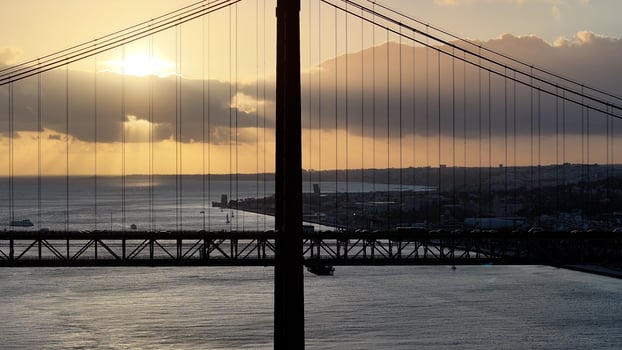 Above 25 of April Bridge at Lisbon Lisbon District Portugal. Amazing Scenery. photo