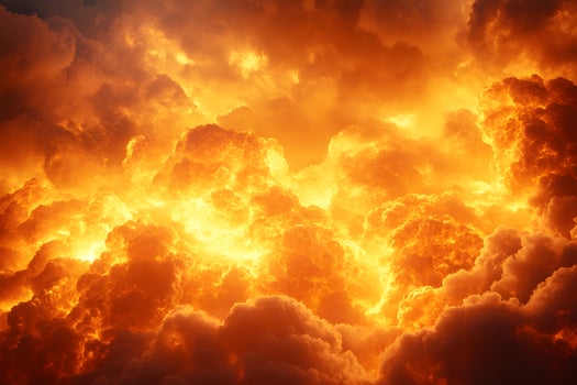 Dramatic Fiery Clouds at Sunset - Abstract Nature Background for Design and Inspiration photo