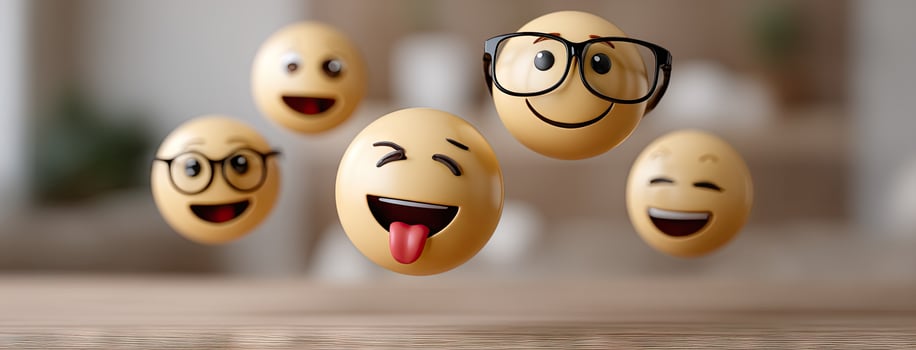 A group of emoticions with different expressions photo
