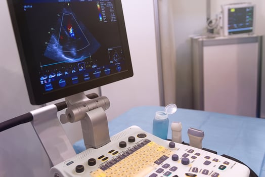 Medical equipments for ultrasonic diagnostics in a clinic photo