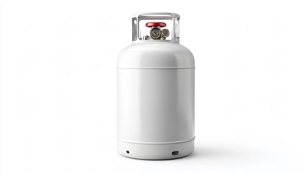 Professional Gas Cylinder Isolated on White Background - High Quality Image for Industry Concepts photo