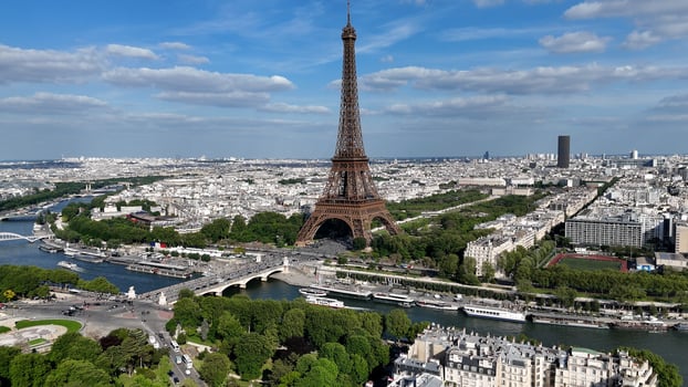 Landmark Paris Skyline at Paris in France Island France.. Scenic Background. photo