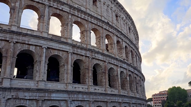 Beauty Rome Colosseum at Rome in Lazio Italy. Beautiful Scenery. photo