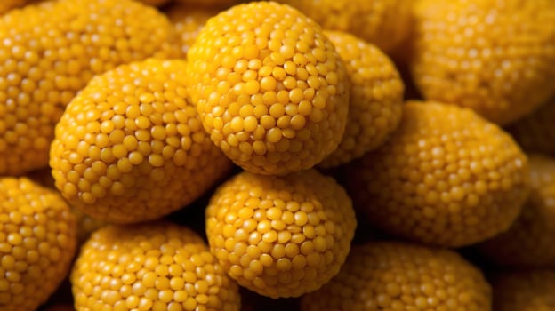A close up of a pile of yellow balls photo