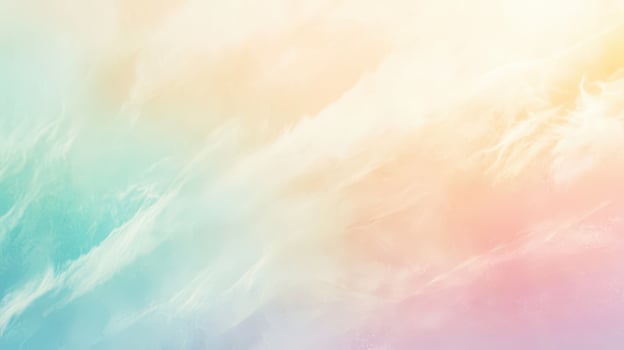 Soft pastel clouds fill the sky at sunset photo