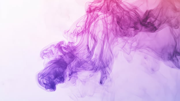 Colorful smoke swirling in soft shades of purple photo