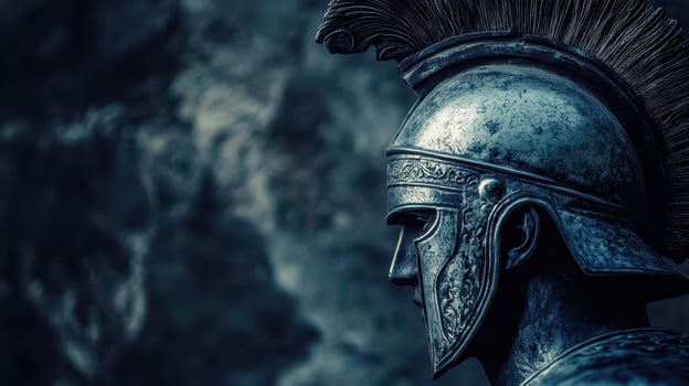 Warrior statue highlights ancient armor photo