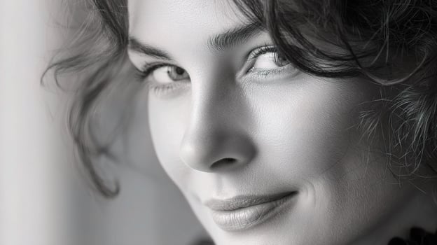 A woman with curly hair and a black sweater photo