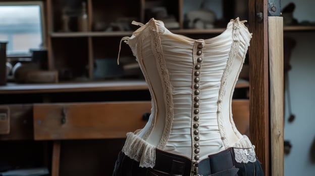 Vintage workshop with classic corset photo