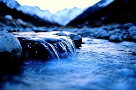 Waterfall, blue, mountains, river, water, waterfalls, water, waterfalls, photo