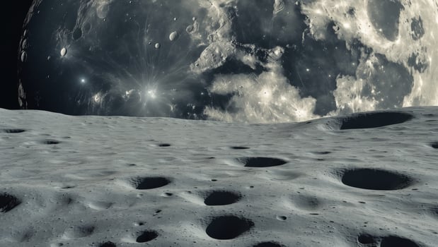 The moon is seen from the surface of the moon photo