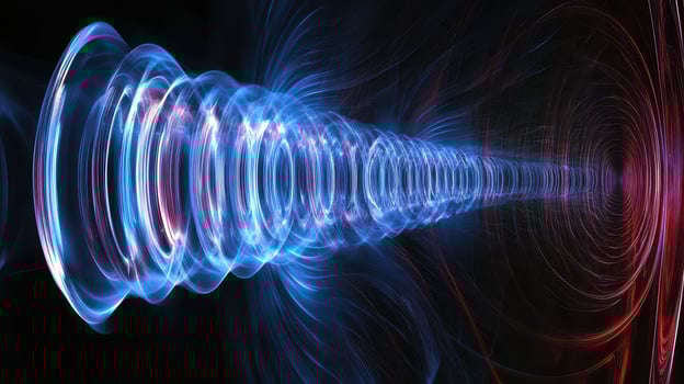 Visual representation of sound waves in motion photo