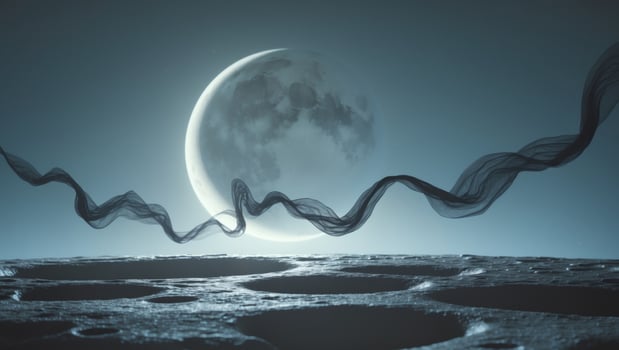 A moon with a wave in the sky photo