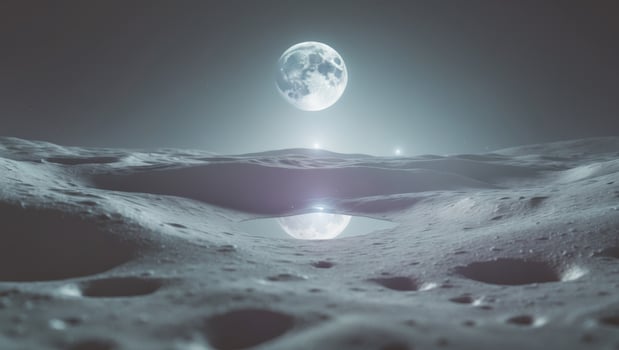 Moon and the earth in space photo