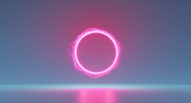 A glowing pink circle on a dark background photo