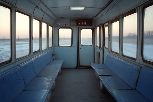 A long empty train car photo