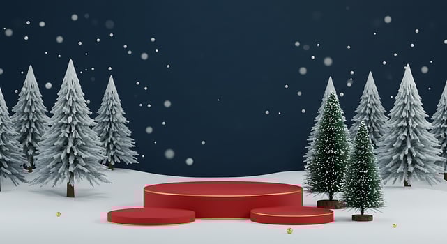 Christmas tree and snow background photo