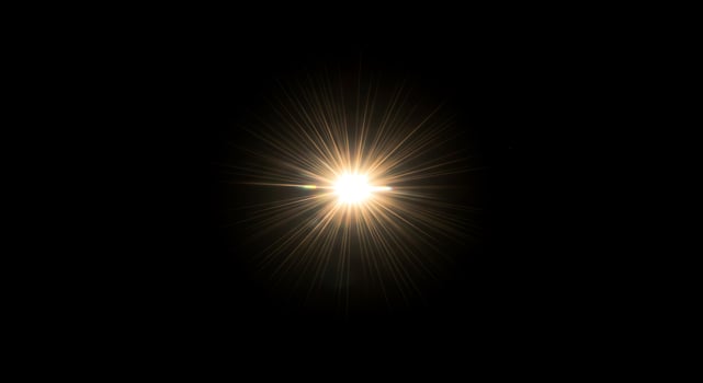 A bright light shines in the dark photo