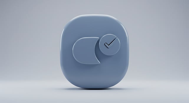 A blue object with a check mark on it photo