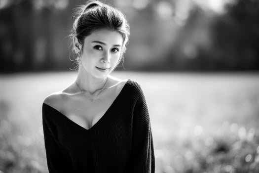 Portrait of a woman in a black sweater outdoors during daytime photo