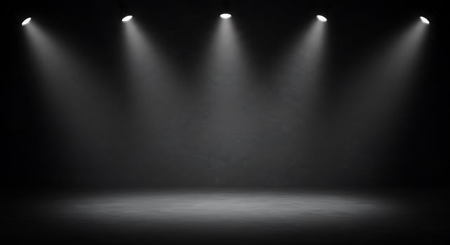 Empty stage with spotlight lights photo