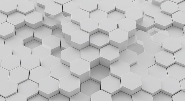 3d rendering of hexagonal cubes photo