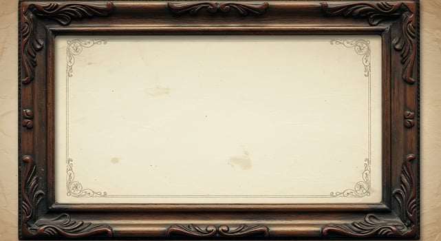 An old wooden frame with a blank space for a text photo