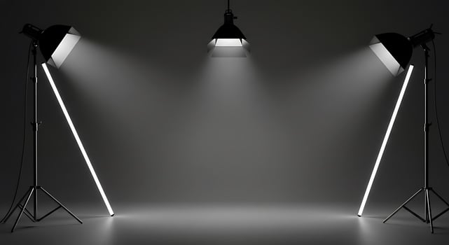Three light bulbs on a black background photo