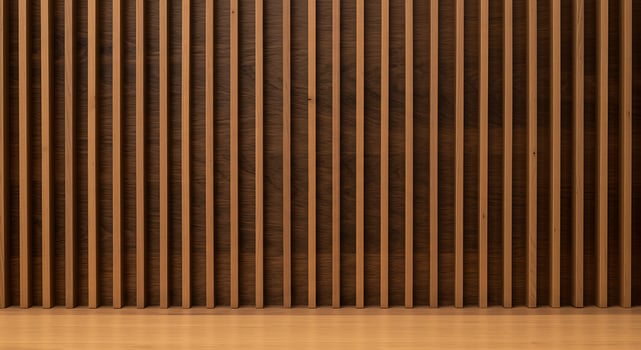 Wooden wall background with wooden slats photo