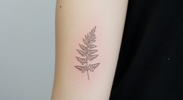 A tattoo of a fern on the arm photo