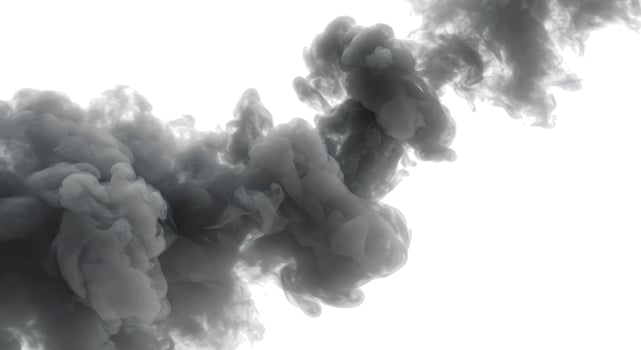 A black smoke cloud is blowing in the air photo