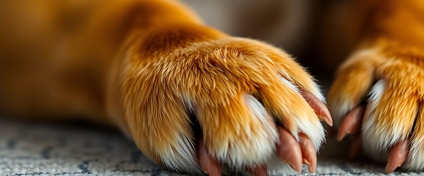 close up of a dog's paw and claws photo