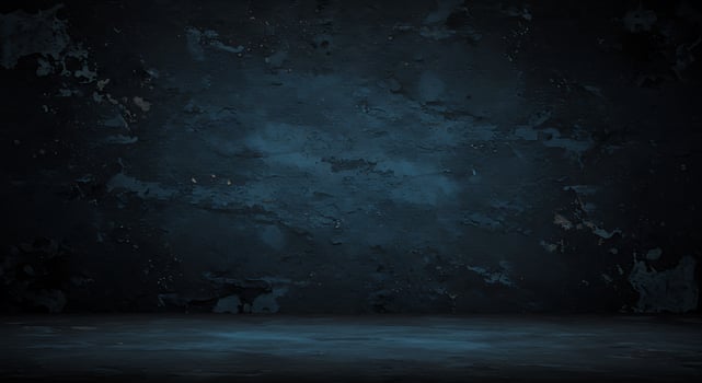 Dark grunge background with dark blue paint and concrete floor photo