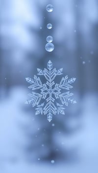 snowflake with bubbles hanging from it photo