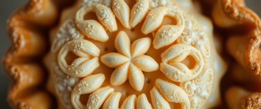 close up view of a pastry that looks like a flower photo