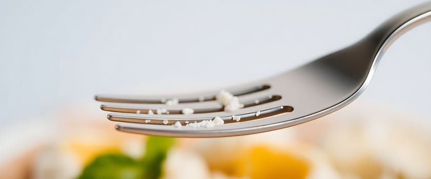 close up of a fork with food on it photo