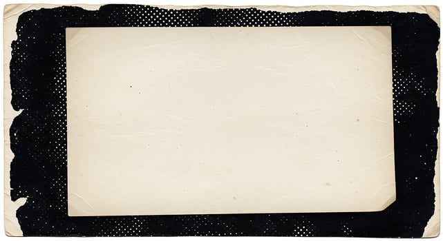 An old photo of a square frame with black dots