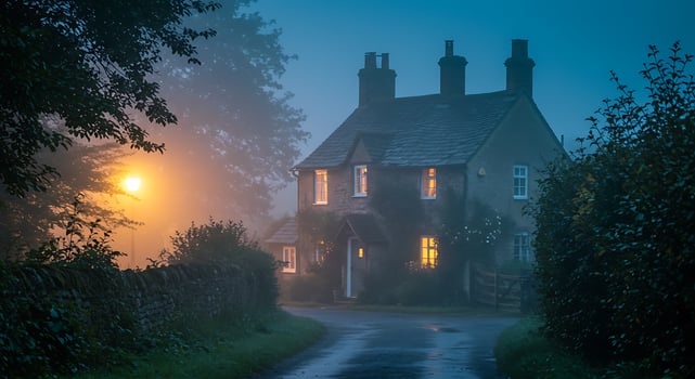 A house in the fog photo