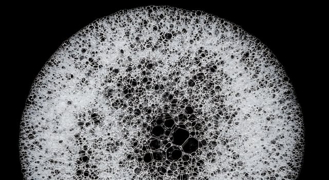 A black and white photo of a bubble