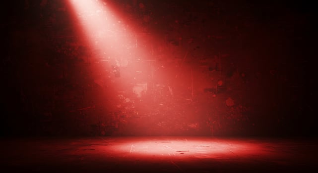 Red light shining on a red wall photo