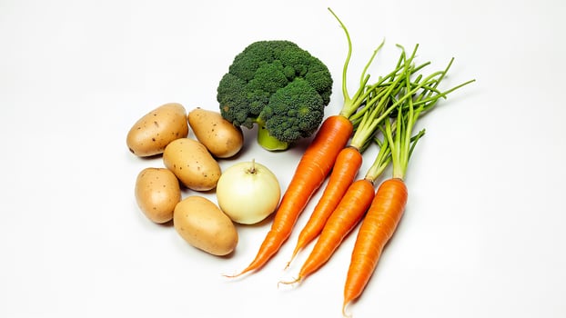 Fresh Vegetables Isolated On White Background photo