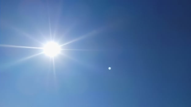 Bright Sun In Clear Blue Sky photo
