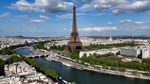 Amazing Paris Skyline in Paris France Island France.. Scenic Scenery. photo