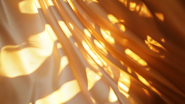 Golden Fabric Draped in Sunlight photo