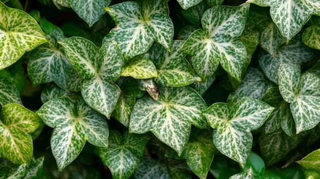 Variegated Ivy Leaves Closeup photo
