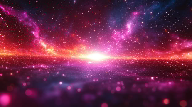 Mesmerizing cosmic view with a bright light surrounded by colorful stars and celestial formations. photo