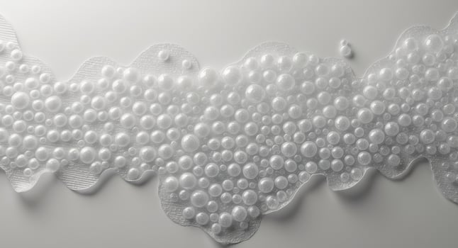 A wall made of bubbles with a white background photo