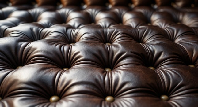 Close up of a leather couch with buttons photo
